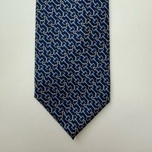 Brooks Brothers Navy and White Geometric Tie